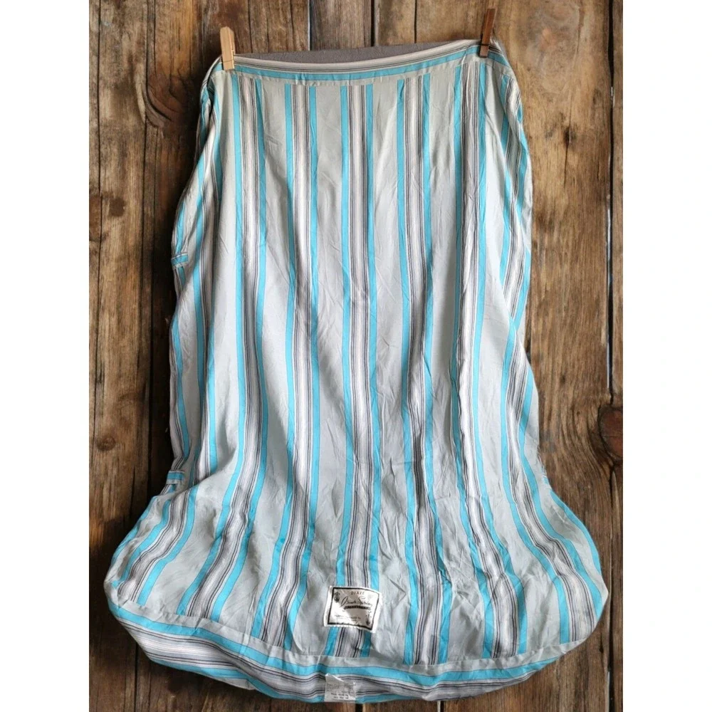Vintage Old Stock Unused Mattress Ticking‎ Fabric Striped Turquoise